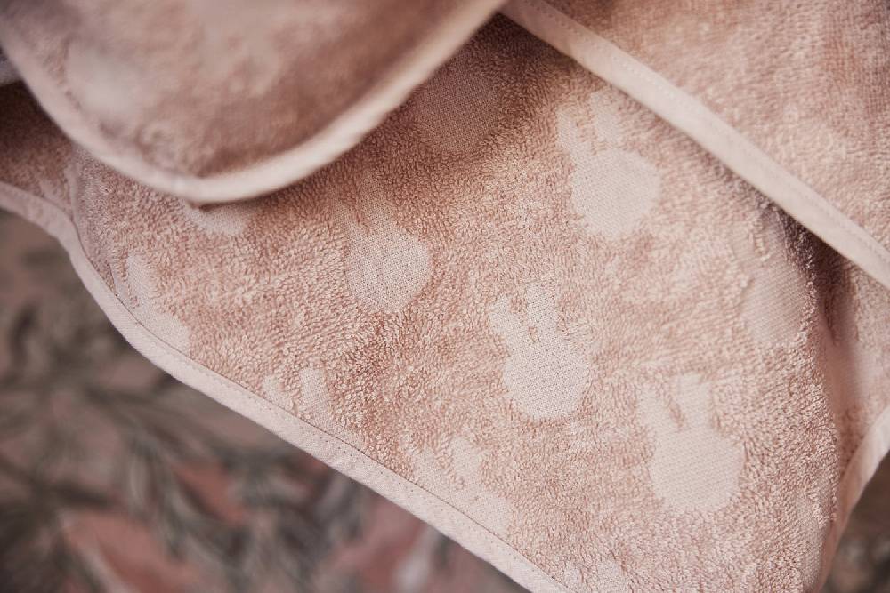 Jollein Kapuzenhandtuch Frottee 75x75cm Miffy Jacquard Wild Rose zollfrei