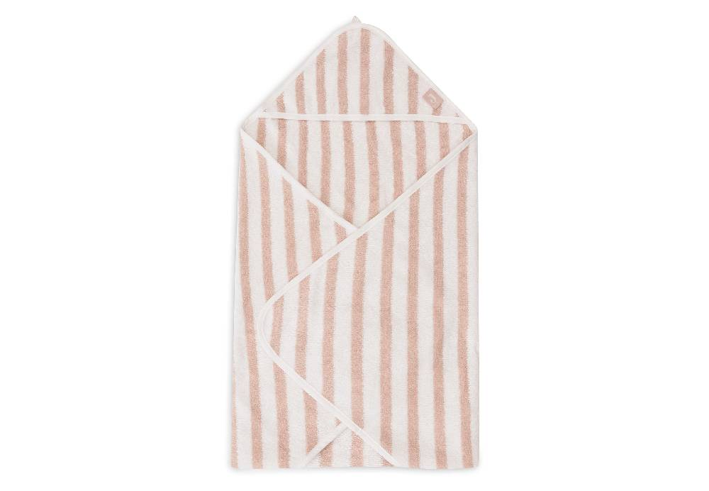 Jollein Kapuzenhandtuch 75x75cm Stripe Terry Wild Rose GOTS Angebote
