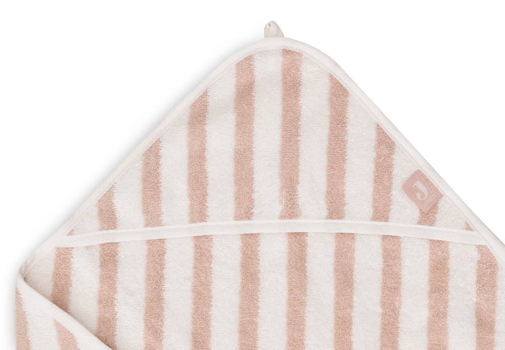 Jollein Kapuzenhandtuch 75x75cm Stripe Terry Wild Rose GOTS Angebote