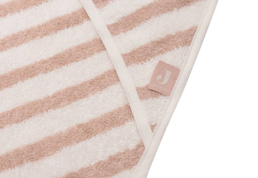 Jollein Kapuzenhandtuch 75x75cm Stripe Terry Wild Rose GOTS Angebote