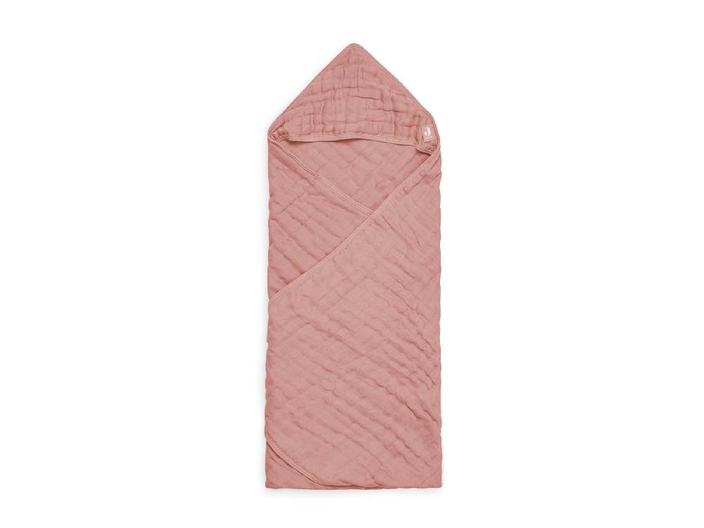 Jollein Kapuzenhandtuch Wrinkled Cotton 75x75cm Rosewood Schlussverkauf