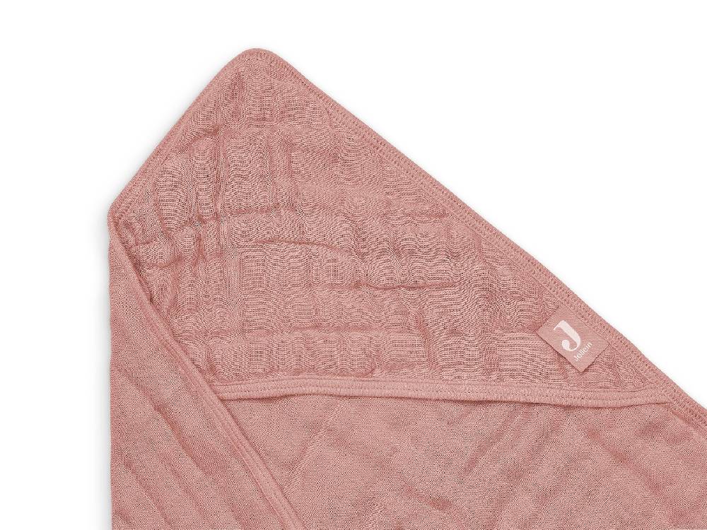 Jollein Kapuzenhandtuch Wrinkled Cotton 75x75cm Rosewood Schlussverkauf