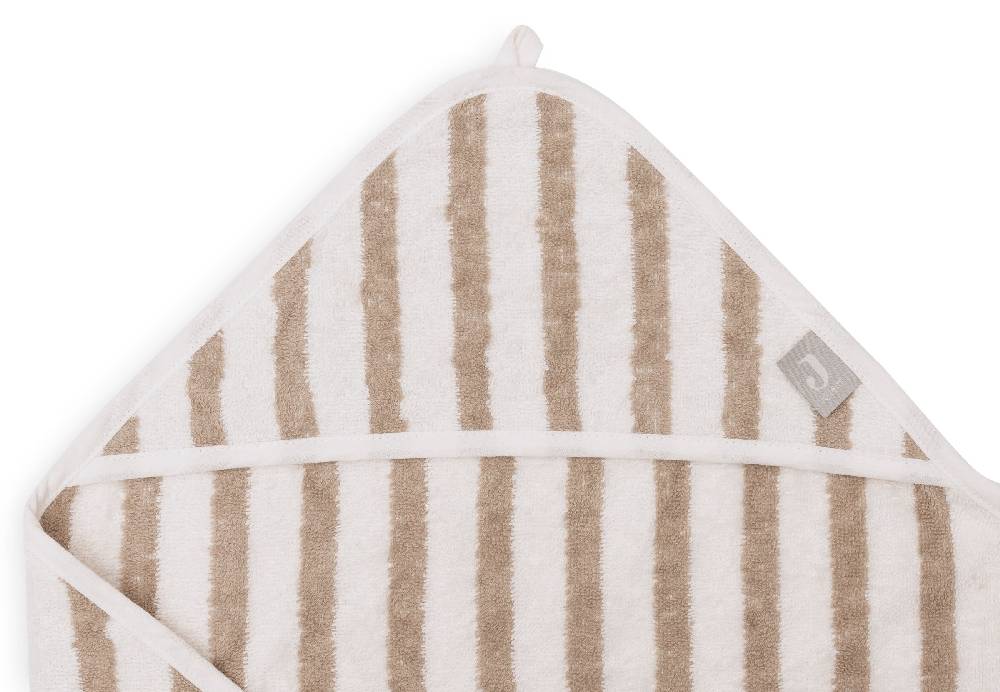 Jollein Kapuzenhandtuch 75x75cm Stripe Terry Olive Green GOTS Günstiger Verkauf