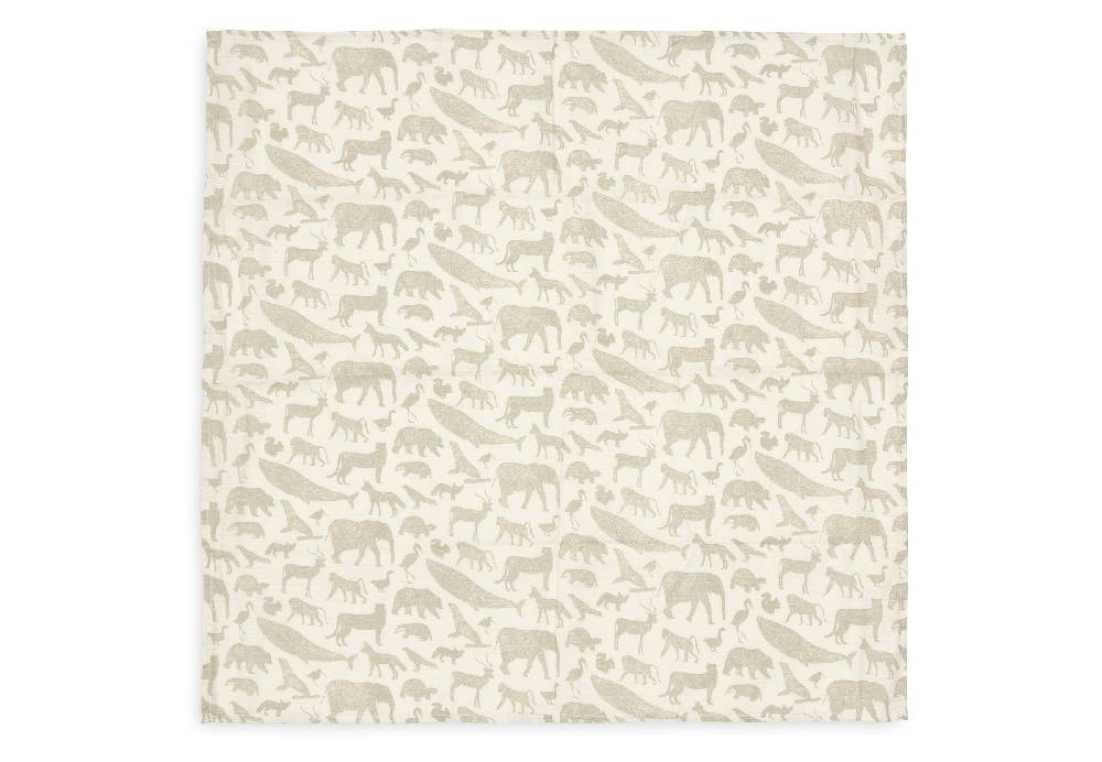 Jollein Spucktuch Hydrophill 70x70cm Animals Olive Green (3pack) Günstig kaufen