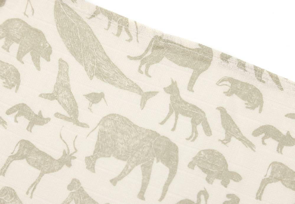 Jollein Spucktuch Hydrophill 70x70cm Animals Olive Green (3pack) Günstig kaufen