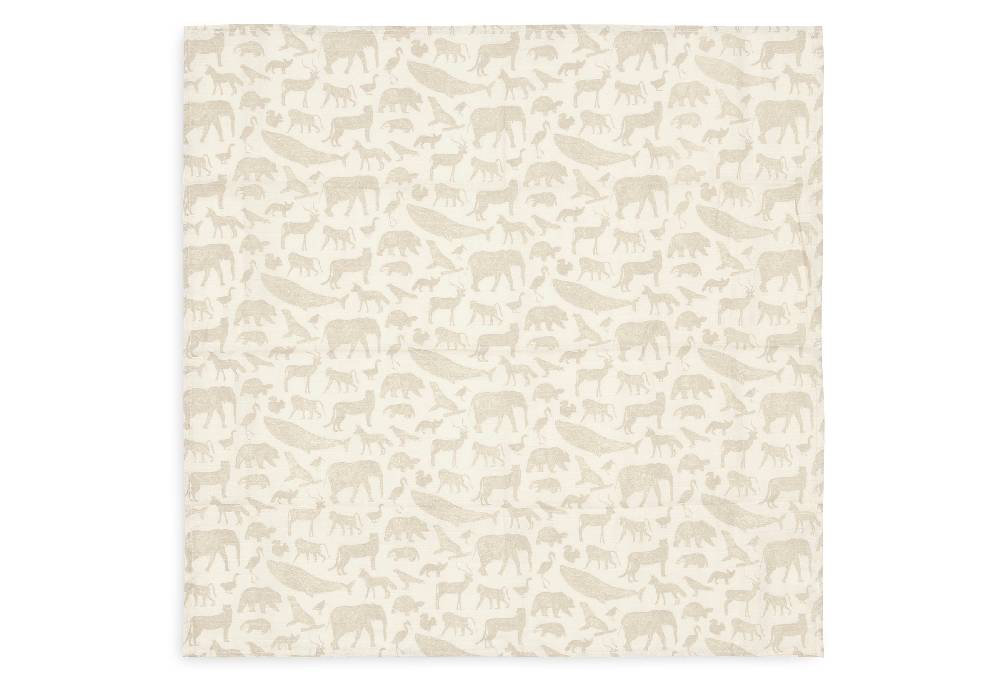 Jollein Spucktuch Hydrophill 70x70cm Animals Nougat (3pack) Begrenztes Angebot