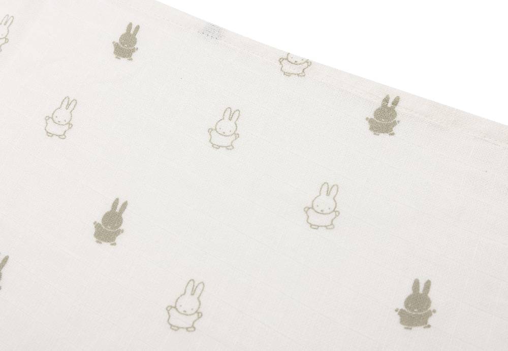Jollein Spucktuch Hydrophill 70x70cm Happy Miffy Olive Green (3pack) Saisonschlussverkauf