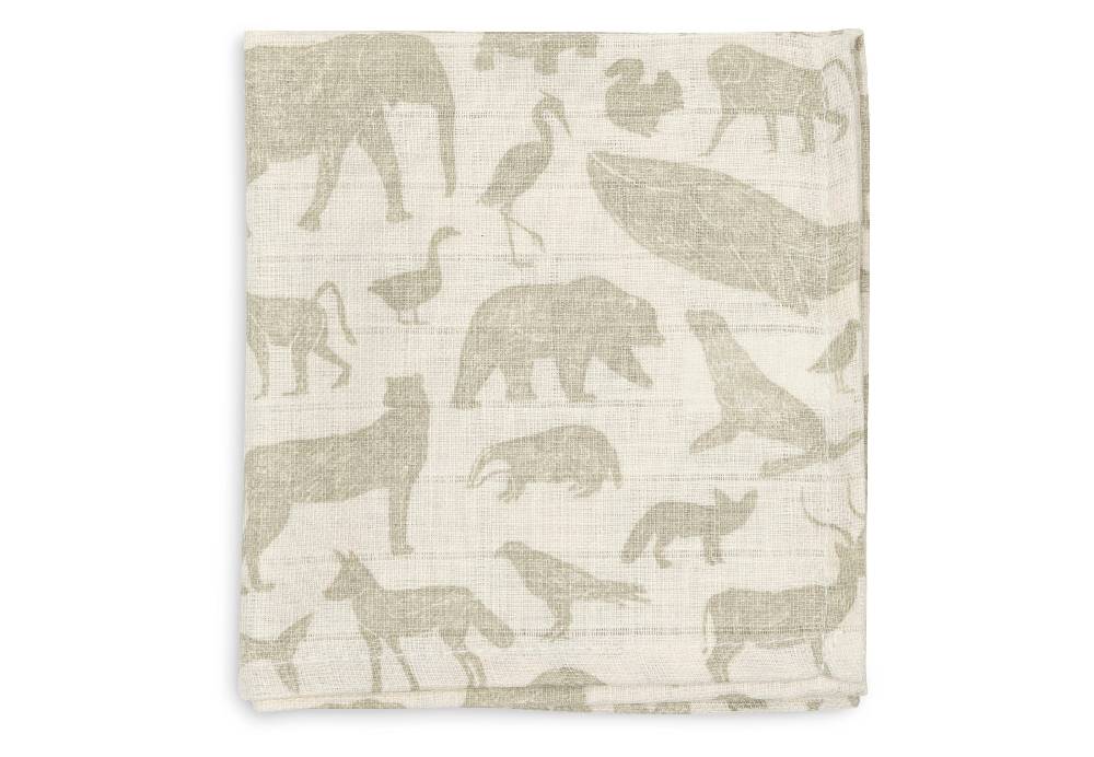 Jollein Spucktücher Hydrophil 31x31cm Animals Olive Green (3pack) Bis zu 50% Rabatt