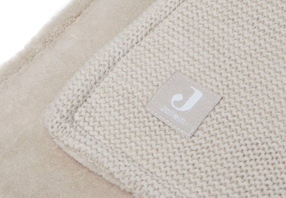 Jollein Decke Wiege 75x100cm Basic Knit Nougat/Fleece 50% Rabatt für begrenzte Zeit