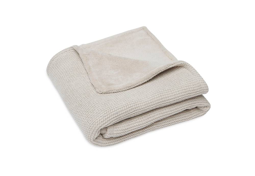 Jollein Decke Wiege 75x100cm Basic Knit Nougat/Fleece 50% Rabatt für begrenzte Zeit