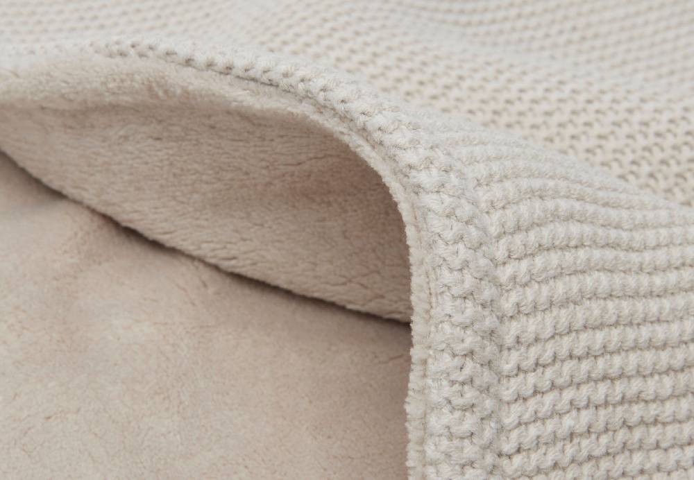 Jollein Decke Wiege 75x100cm Basic Knit Nougat/Fleece 50% Rabatt für begrenzte Zeit