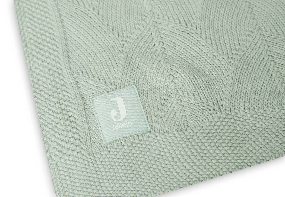 Jollein Decke Wiege 75x100cm Shell Knit Sea Foam GOTS Outlet