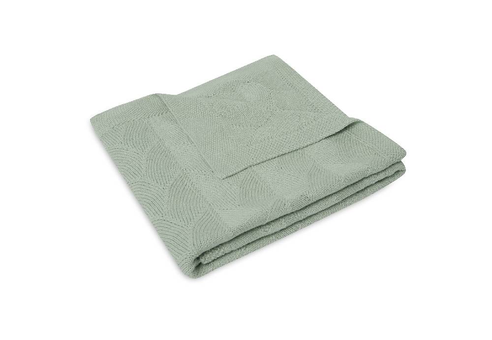 Jollein Decke Wiege 75x100cm Shell Knit Sea Foam GOTS Outlet
