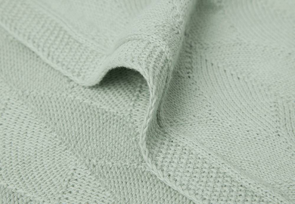 Jollein Decke Wiege 75x100cm Shell Knit Sea Foam GOTS Outlet