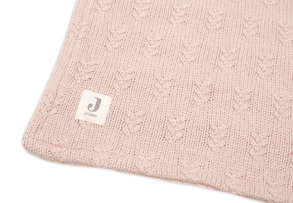 Jollein Decke Wiege 75x100cm Grain Knit Wild Rose/Velvet Verkauf