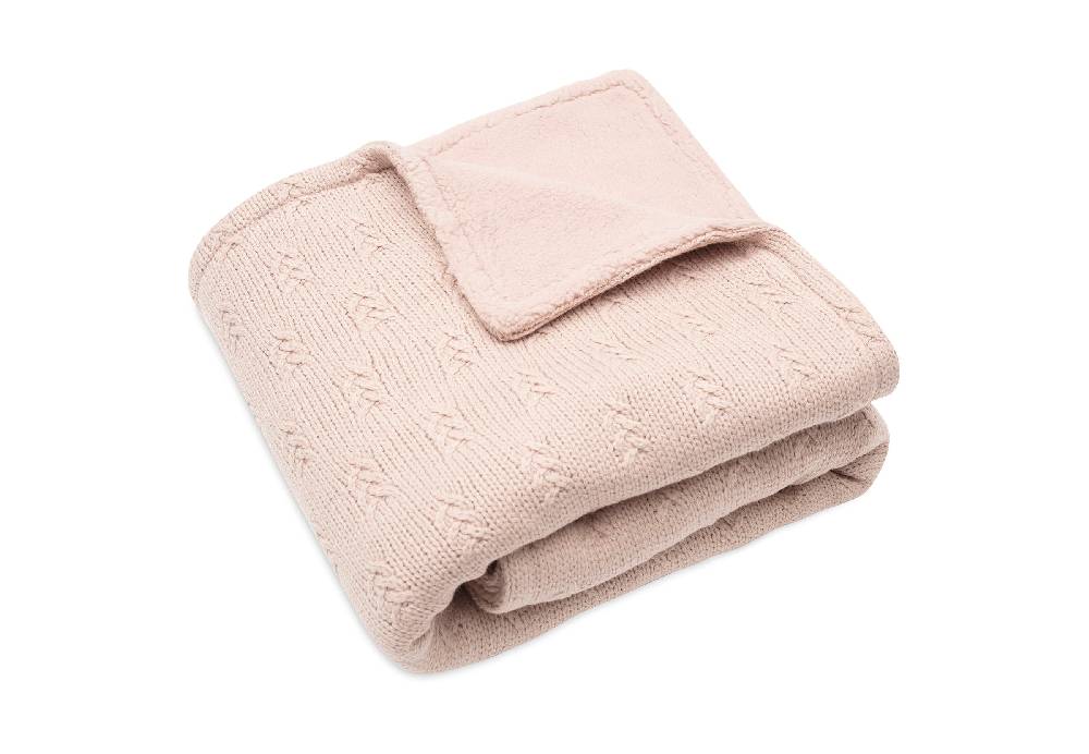 Jollein Decke Wiege 75x100cm Grain Knit Wild Rose/Velvet Verkauf