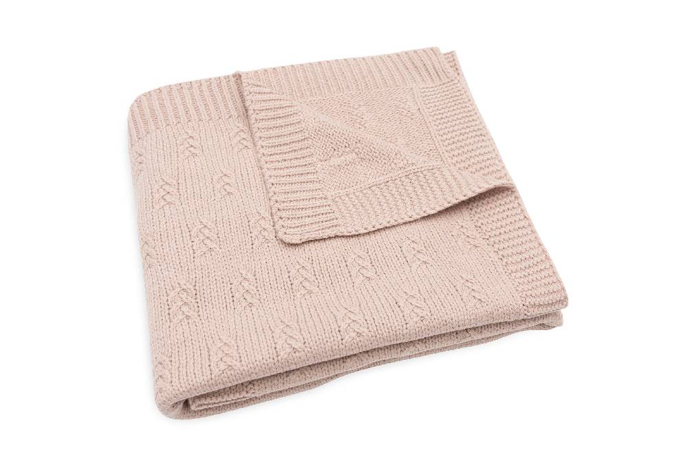 Jollein Decke Wiege 75x100cm Grain Knit Wild Rose Schlussverkauf