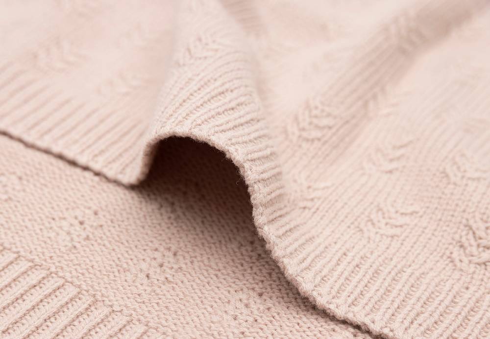 Jollein Decke Wiege 75x100cm Grain Knit Wild Rose Schlussverkauf