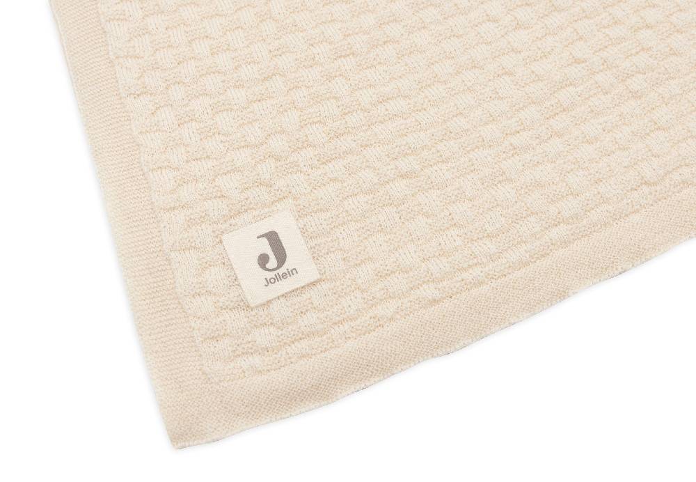 Jollein Decke Kinderbett 100x150cm Weave Knit Merino wool Oatmeal Günstiger Verkauf