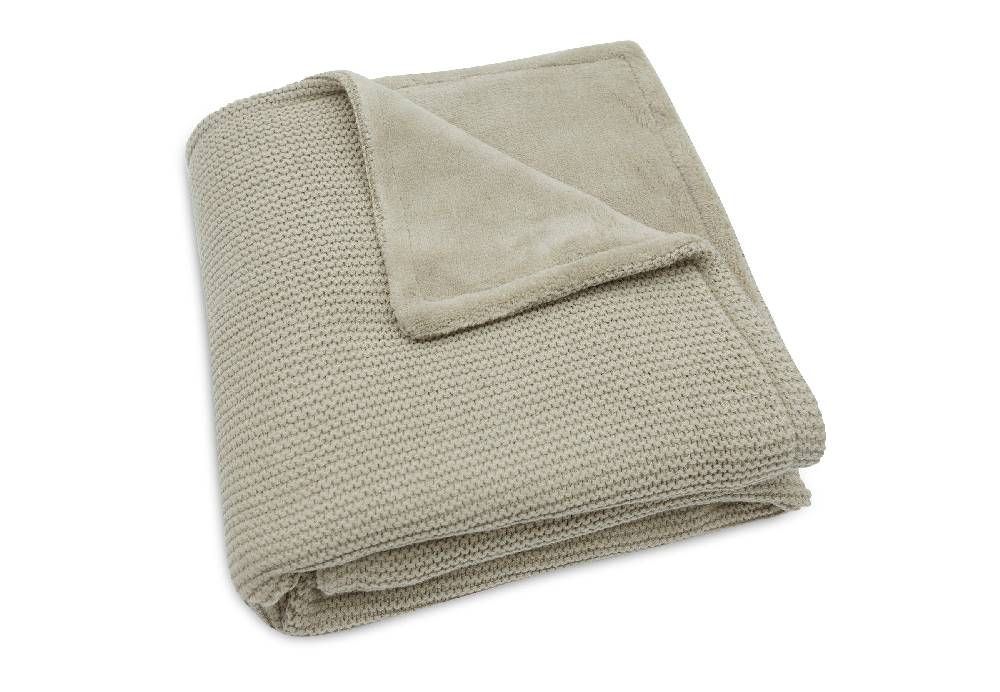 Jollein Decke Wiege 75x100cm Basic Knit Olive Green/Fleece Fabrikverkauf