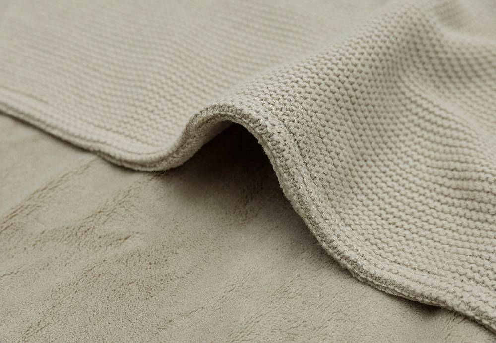 Jollein Decke Wiege 75x100cm Basic Knit Olive Green/Fleece Fabrikverkauf