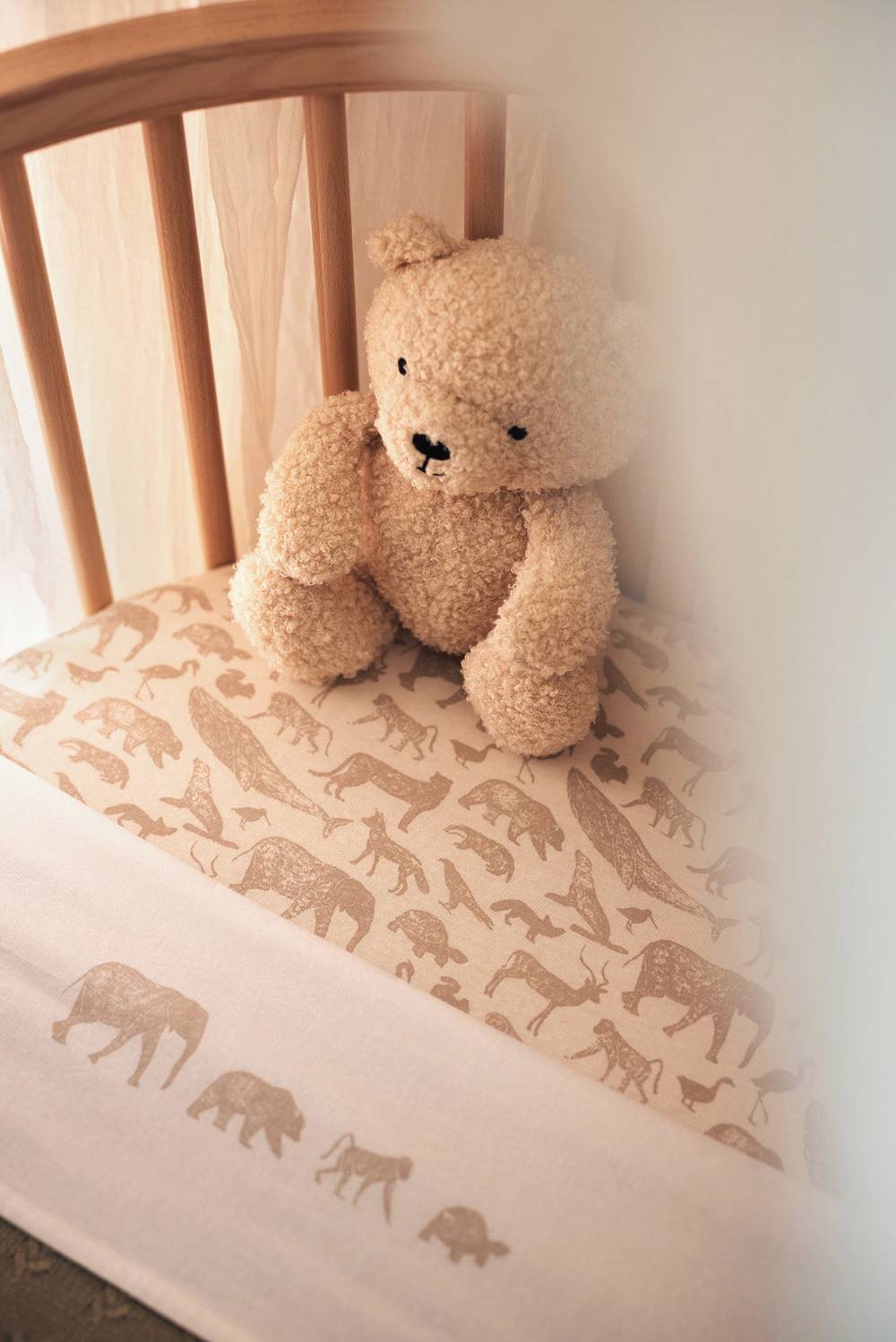 Jollein Bettlaken Kinderbett 120x150cm Animals Nougat Großer Ausverkauf