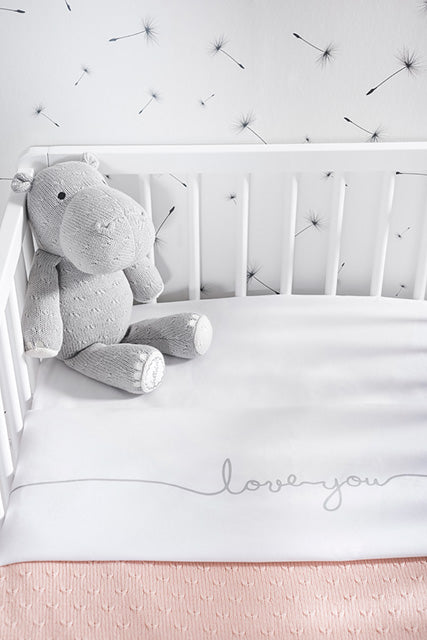 Jollein Bettlaken Wiege 75x100cm Love you Grey Valentinstagsangebot