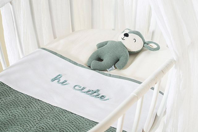 Jollein Bettlaken Wiege 75x100cm Hi cutie Ash Green Jubiläumsangebot