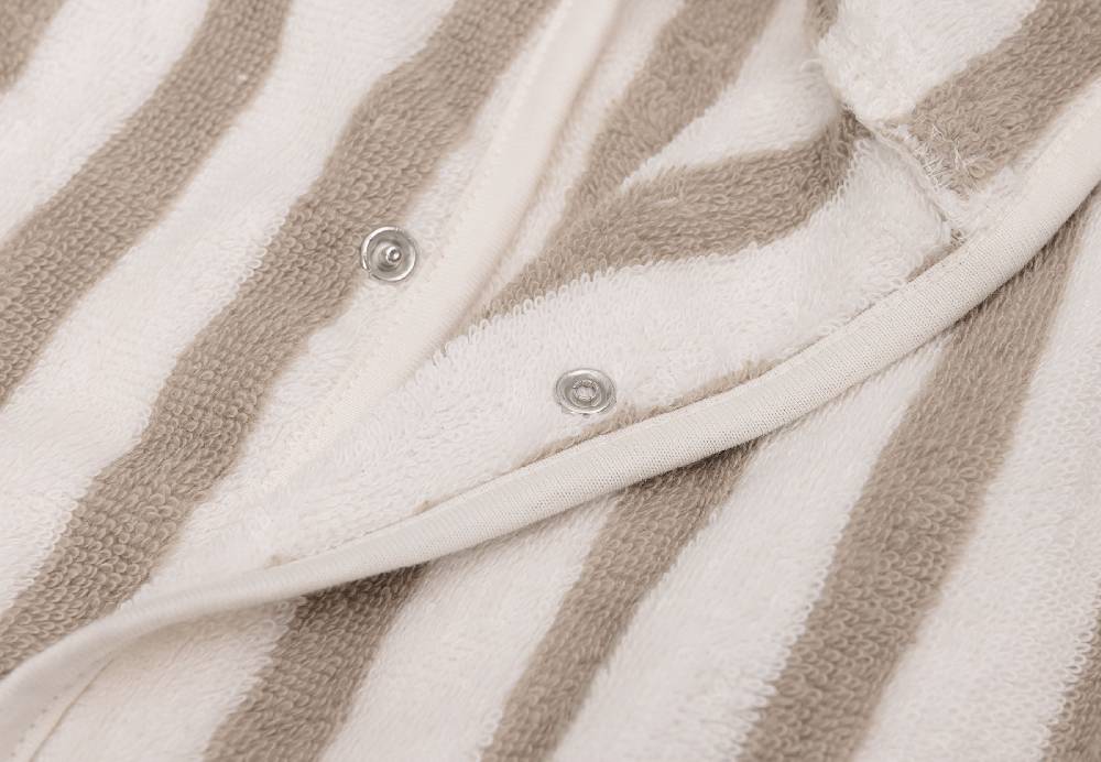Jollein Bademantel 1-2 Jahre Stripe Frottee Olive Green GOTS Fabrikladen