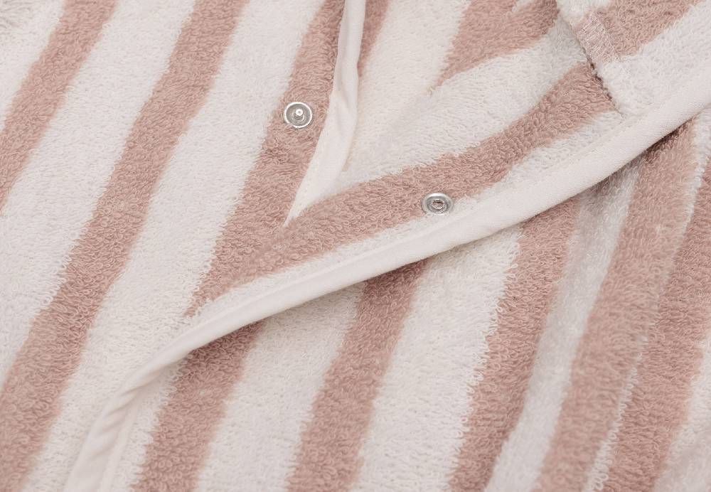 Jollein Bademantel 3-4 Jahre Stripe Frottee Wild Rose GOTS zollfrei