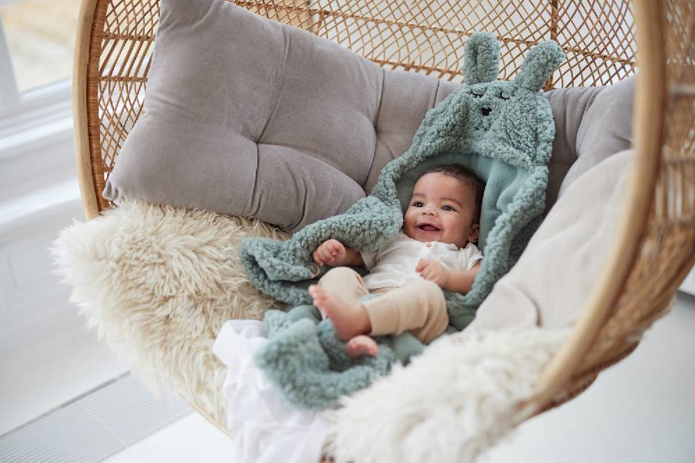 Jollein Einschlagdecke für Babyschale Bunny Ash Green Muttertagsangebot