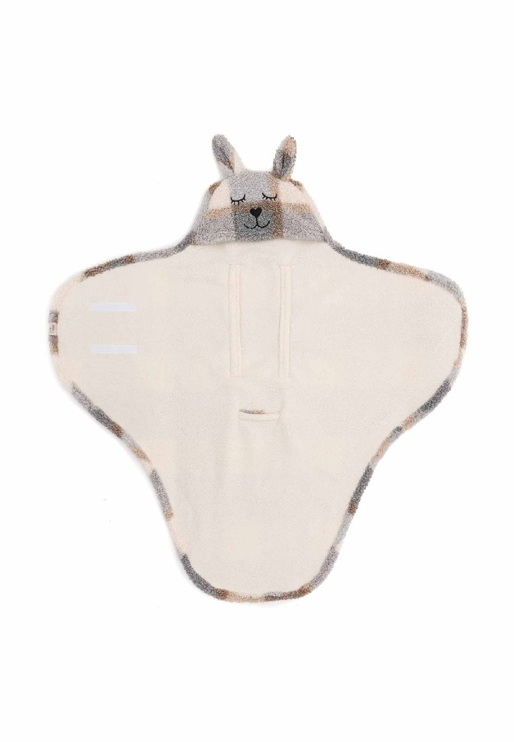 Jollein Einschlagdecke für Babyschale Bunny Check - Boucle