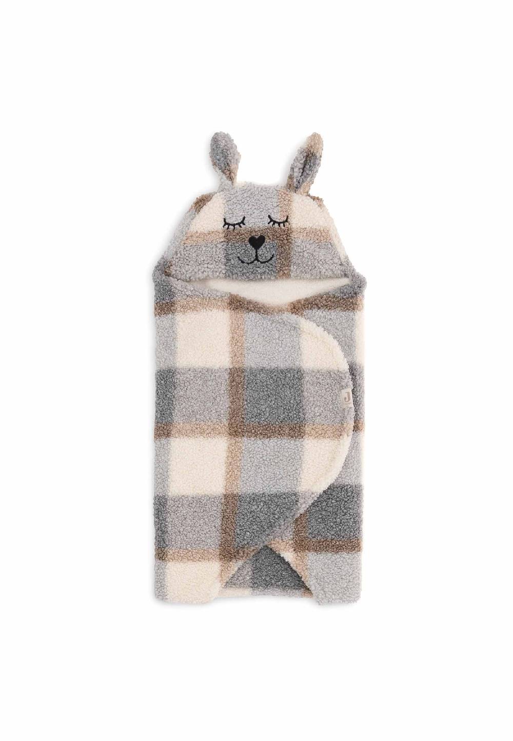Jollein Einschlagdecke für Babyschale Bunny Check - Boucle Jubiläumsangebot