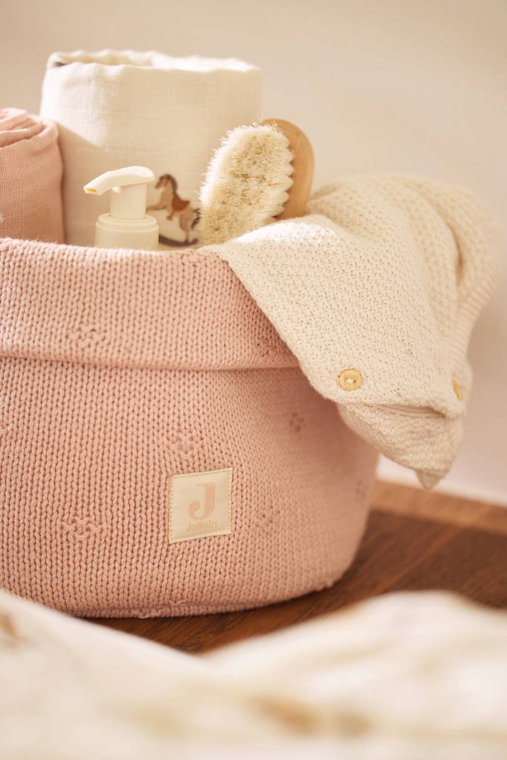 Jollein Pflegekörbchen Cosy Knit - Wild Rose Kostenlose Rückgabe