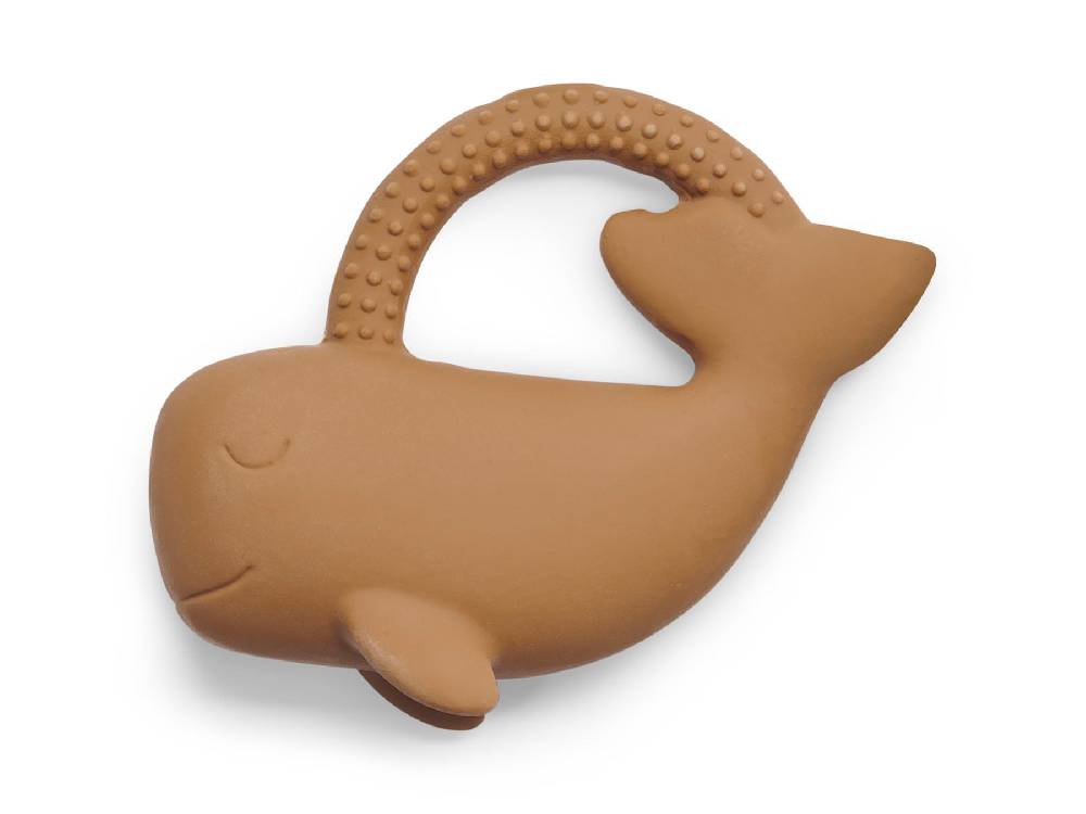 Jollein Beißring aus Naturkautschuk Whale Caramel