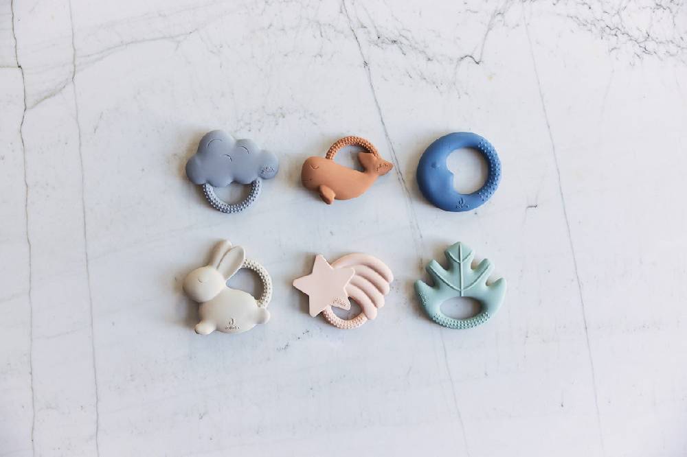 Jollein Beißring aus Naturkautschuk Whale Caramel Sonderangebot der Fabrik