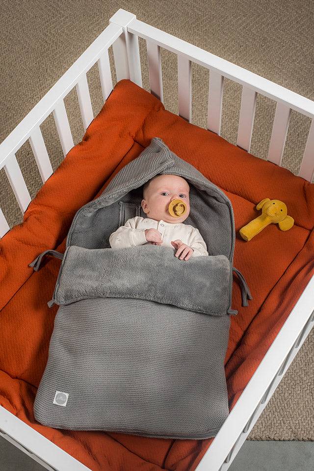 Jollein Fußsack gruppe 0+ 3/5 punkte Basic Knit Stone Grey Online