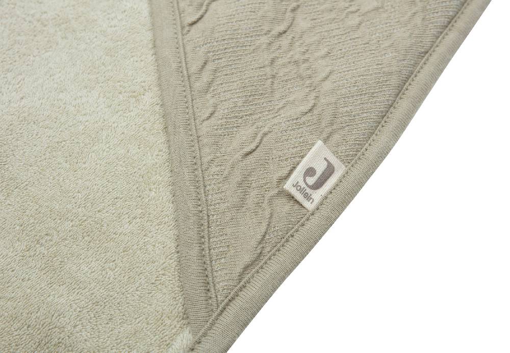 Jollein Kapuzenhandtuch 75x75cm Soft Waves Olive Green Tägliche Deals