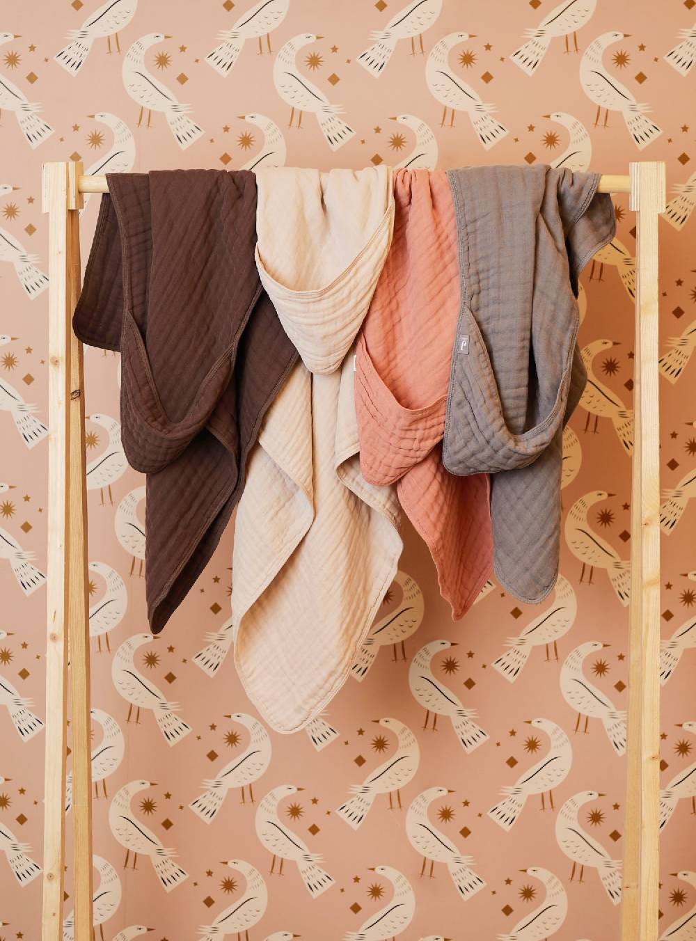 Jollein Kapuzenhandtuch Wrinkled Cotton 75x75cm Chestnut JETZT KAUFEN