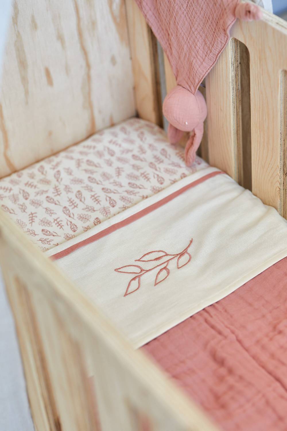 Jollein Decke Kinderbett Wrinkled 120x120cm Rosewood Nur für heute