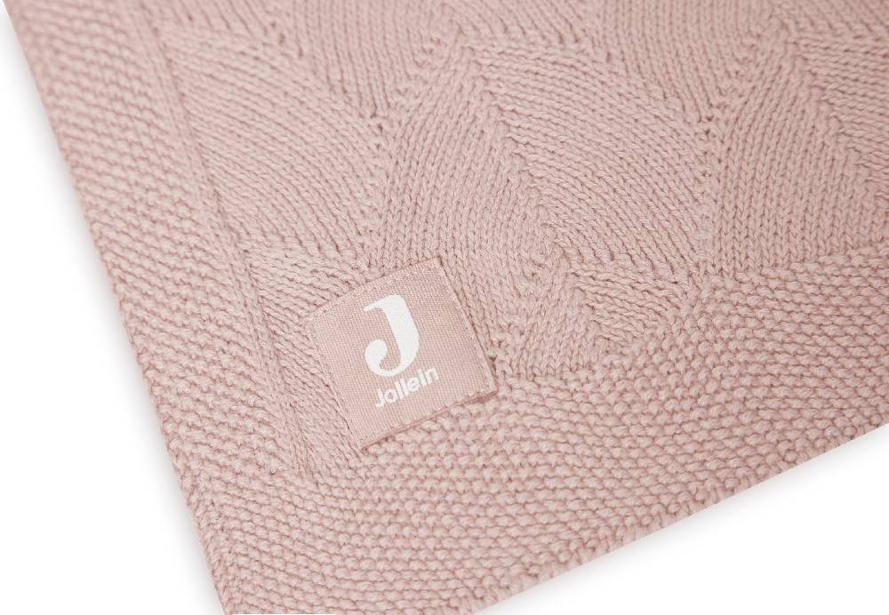Jollein Decke Kinderbett 100x150cm Shell Knit Wild Rose GOTS Discount Store für neue Produkte