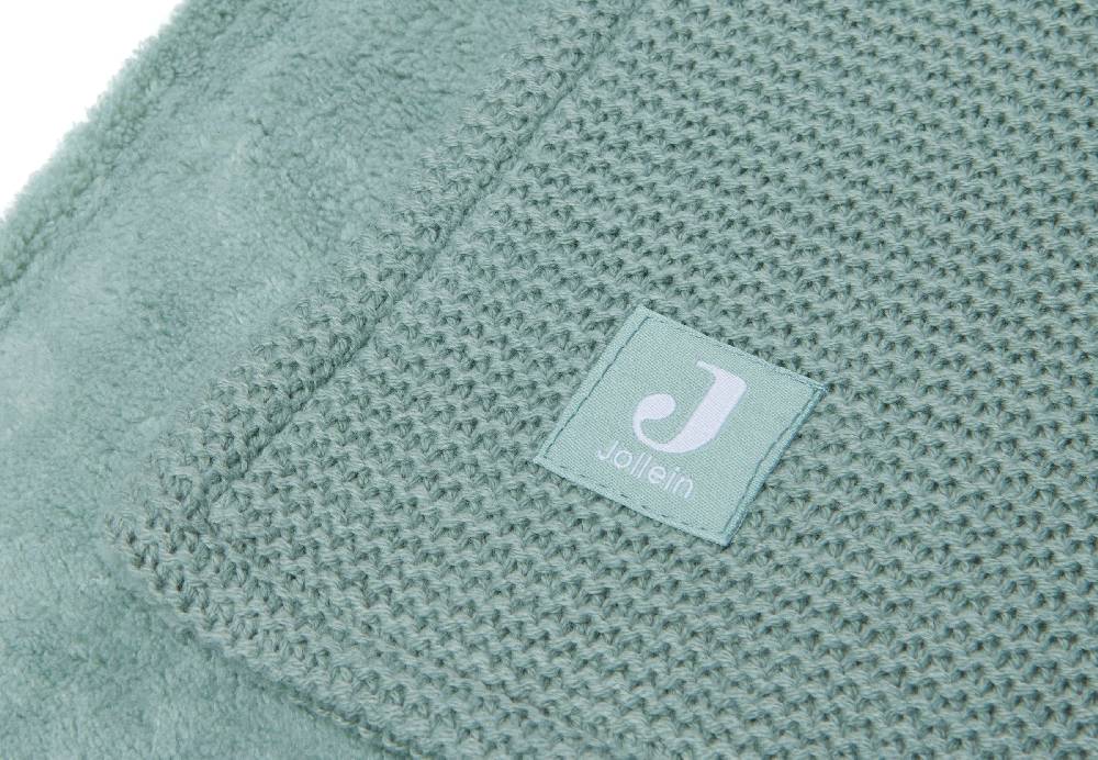 Jollein Decke Wiege 75x100cm Basic Knit Forest Green/Fleece Nur noch ein Tag übrig