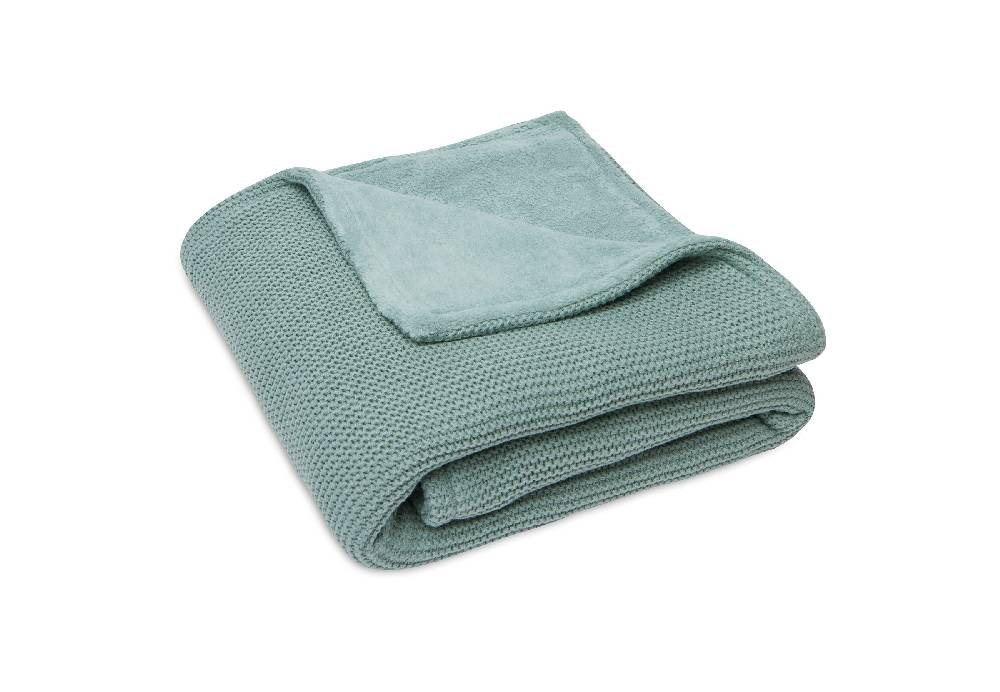 Jollein Decke Wiege 75x100cm Basic Knit Forest Green/Fleece Nur noch ein Tag übrig