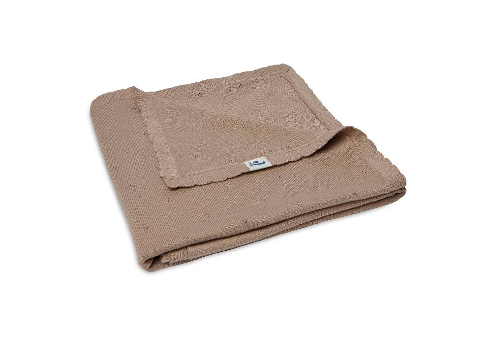 Jollein Decke Kinderbett 100x150cm Pointelle Biscuit GOTS Super Rabatt