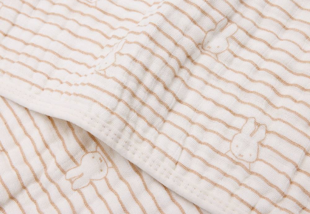 Jollein Deken Wiege 75x100cm Miffy Stripe Biscuit Clearance-Verkauf