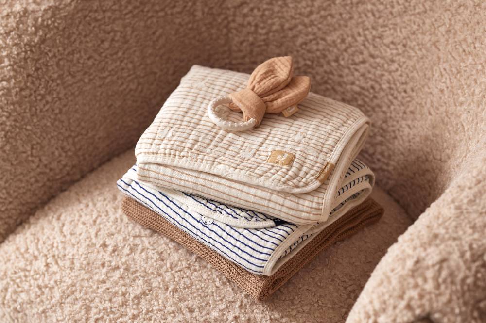 Jollein Deken Wiege 75x100cm Miffy Stripe Biscuit Clearance-Verkauf