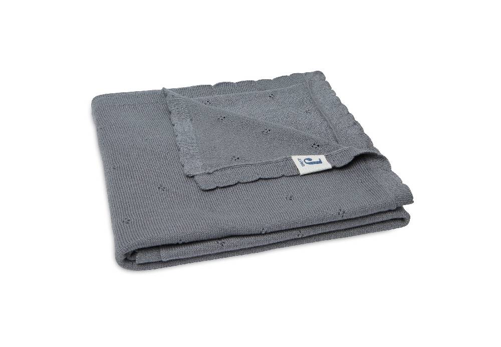 Jollein Decke Wiege 75x100cm Pointelle Storm Grey GOTS Speichern exportieren