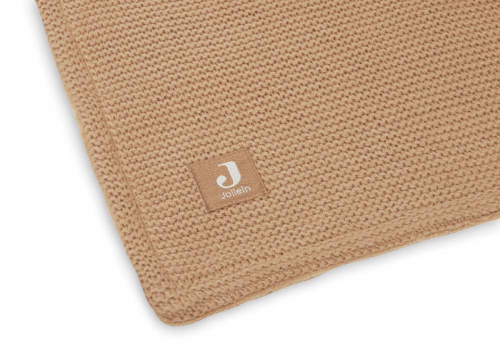Jollein Decke Wiege 75x100cm Basic Knit Biscuit/Fleece zollfrei