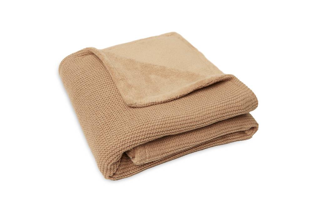 Jollein Decke Wiege 75x100cm Basic Knit Biscuit/Fleece zollfrei