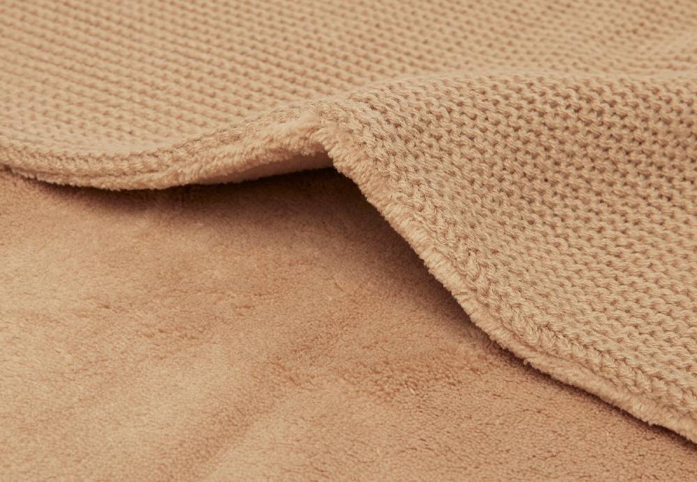 Jollein Decke Wiege 75x100cm Basic Knit Biscuit/Fleece zollfrei